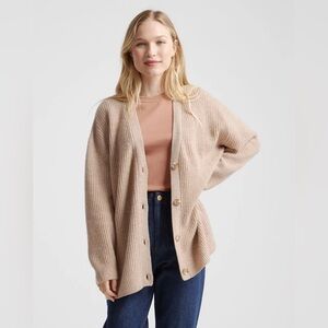 Quince 100% Cashmere Oversized Boyfriend Cardigan Medium